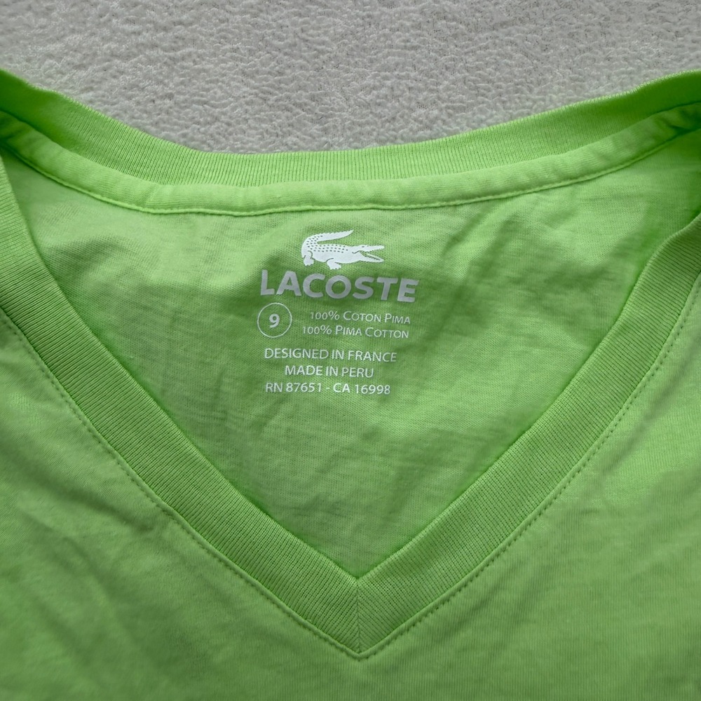 Lacoste T-Shirt Lot Mens 9 XXL White Green Orange V-Neck Pima Cotton 3 Pack - Picture 2 of 13